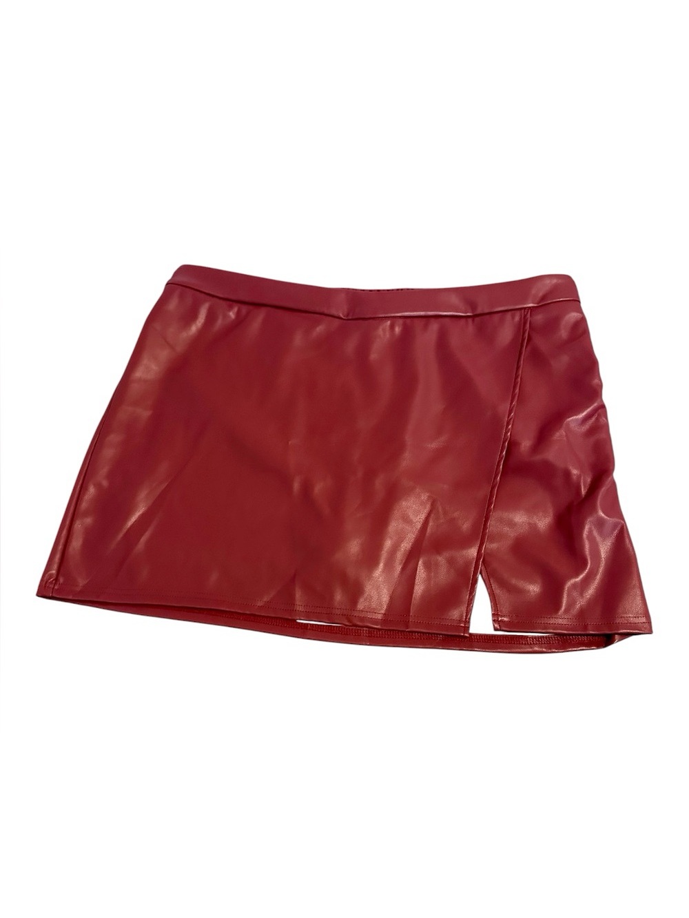 SHEIN BAE 2XL Faux Leather Burgundy Skirt NWT
